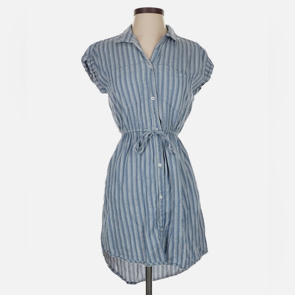 Japna Blue Casual Striped ShirtDress